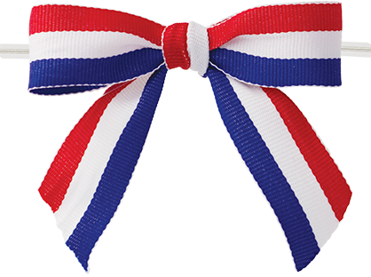 American Stripe Twist Tie Bow