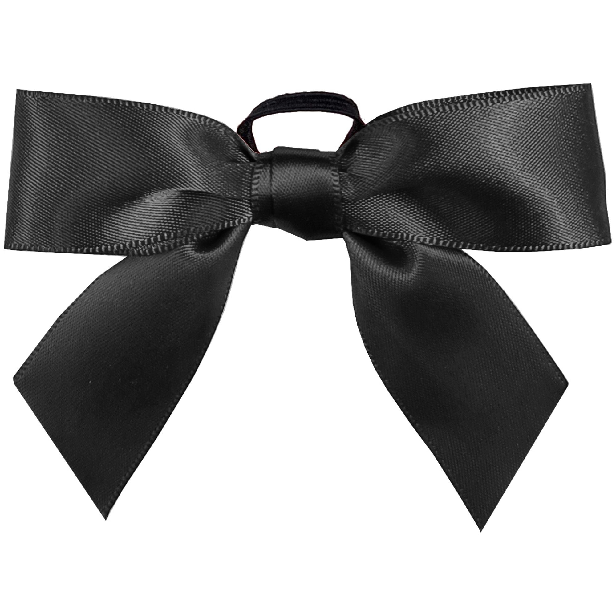 Pre-Tied Satin Bow with Elastic Ring