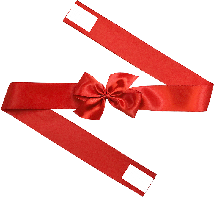 Pre-Tied Satin Bow with Adhesive Wraps