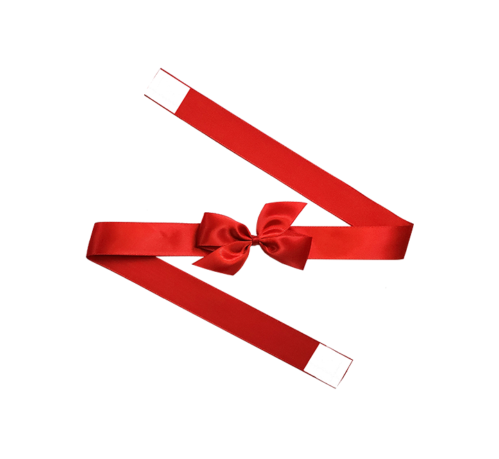 Pre-Tied Satin Bow with Adhesive Wraps