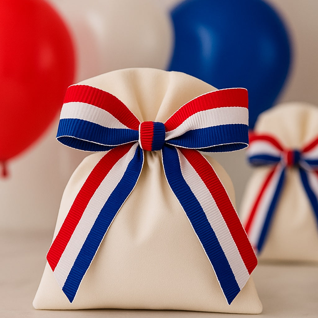 American Stripe Twist Tie Bow