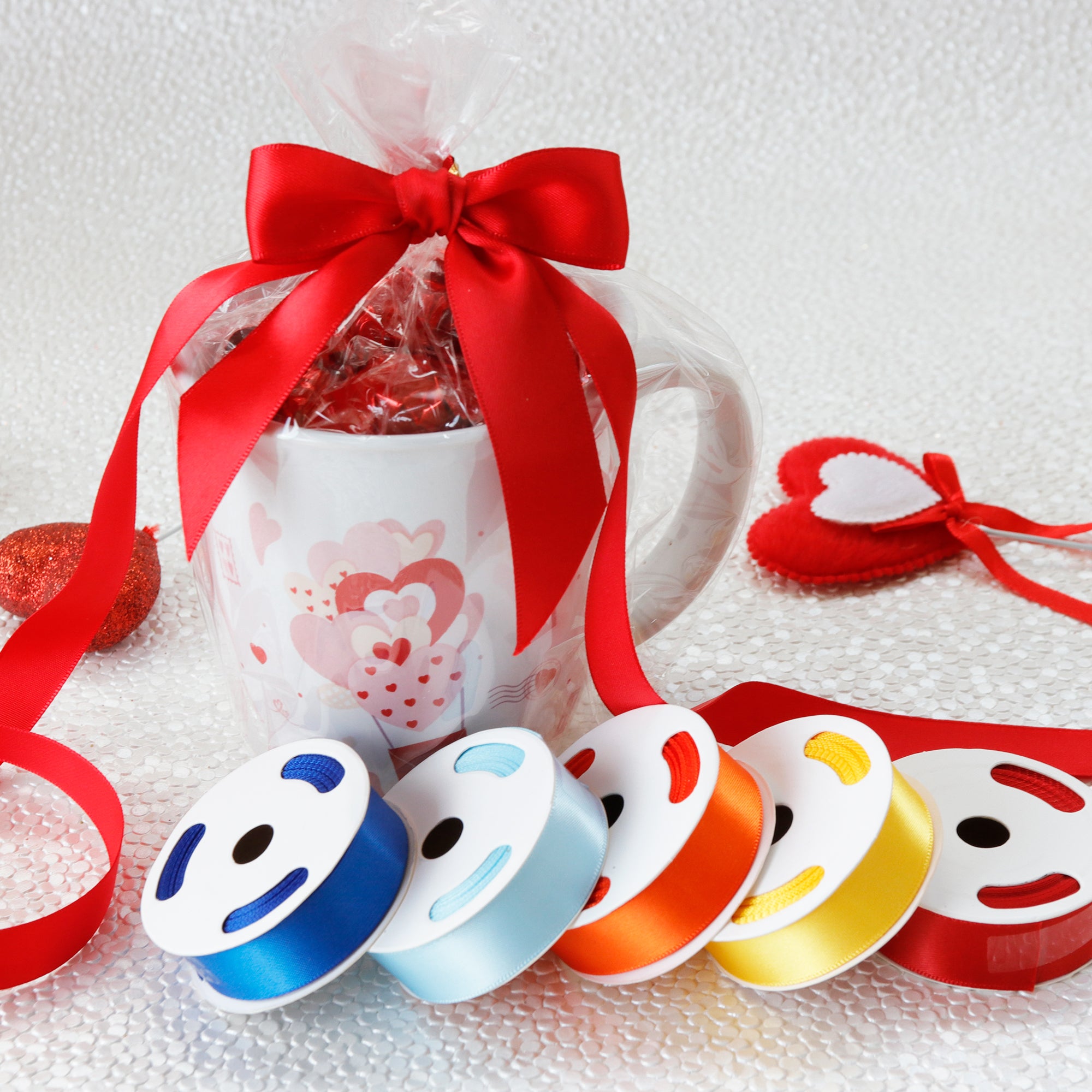 9-Color Single-Face Satin Ribbon Pack (3/8" × 12 yds)