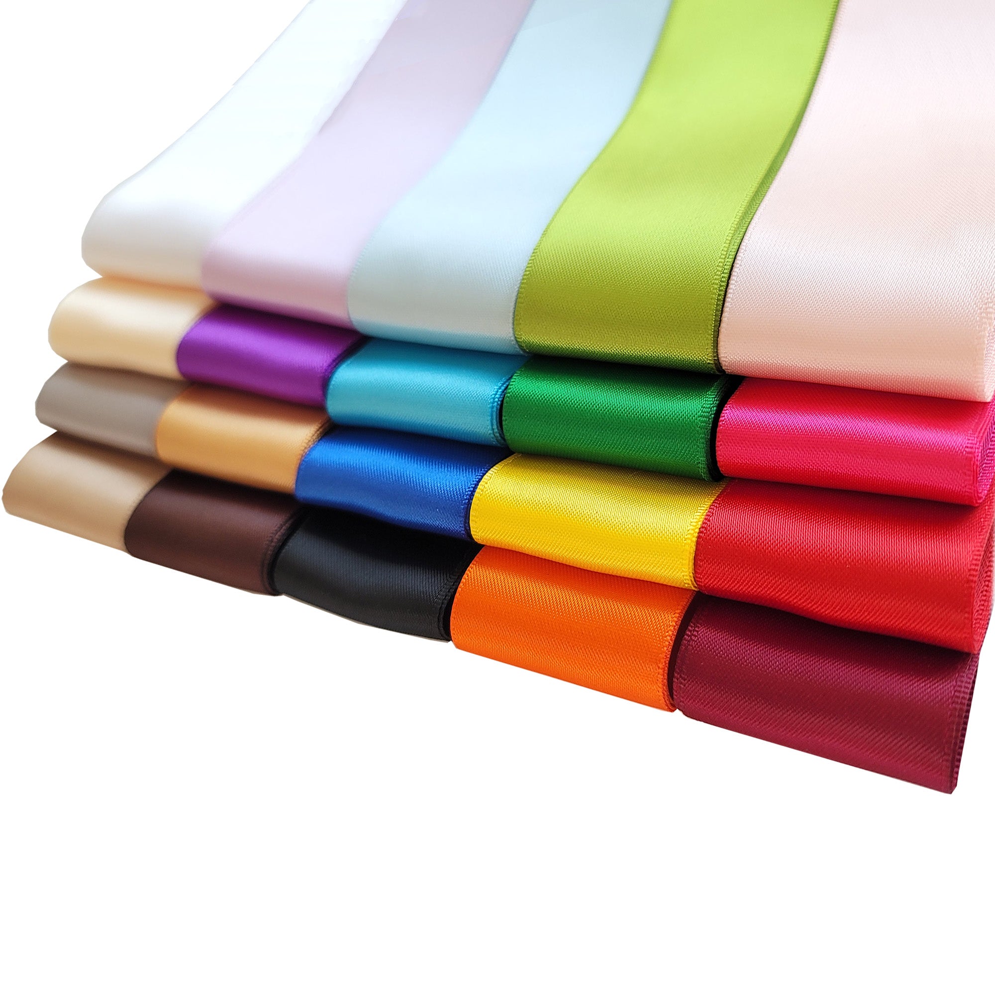 20-Color Double-Face Satin Ribbon Pack (1-1/2" × 2 yds)