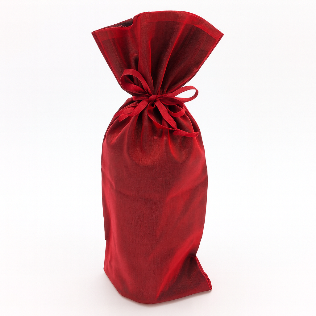 Sheer Satin Wine Pouches