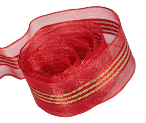 Festive - Striped Organdy Chiffon (Wire-Edged)