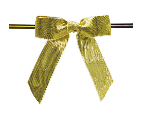 Gold Metallic Bow with Twist Tie
