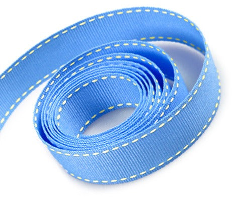 Packaging Express_0337 Capri Blue with Honeydew Saddle Stitch Ribbon