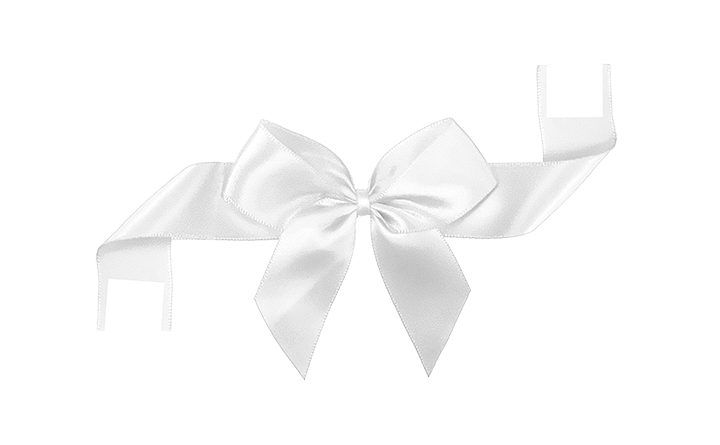 Pre-Tied Satin Bow with Glue Dot