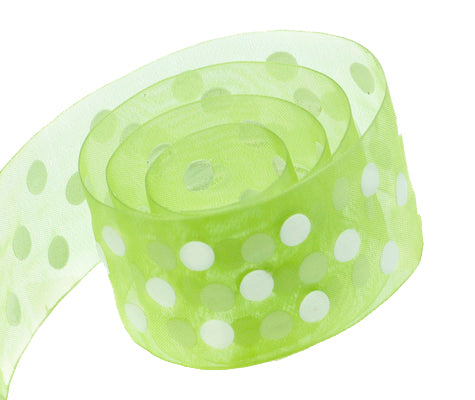 Packaging Express_0550 Spring Green Chiffon & White Dot Puff