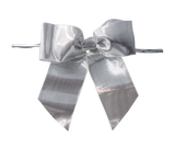 Silver Metallic Bow with Twist Tie