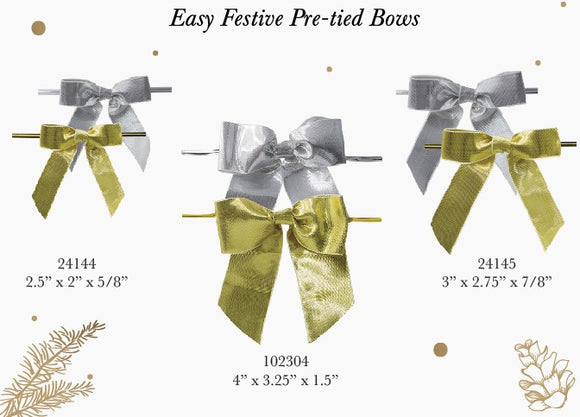 Gold & Silver Metallic Twist Tie Bow