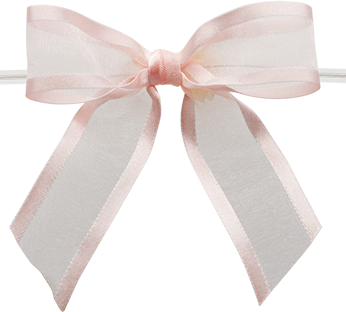 0117 Light Pink Ballet Bow with Clear Twist Tie