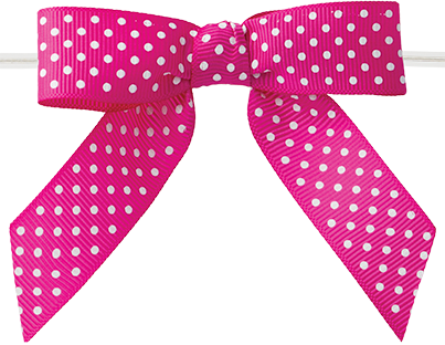 Polka Dot Bow with Clear Twist Tie
