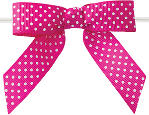 0175 Pink Polka Dot with Clear Twist Tie