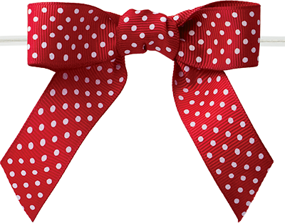 Polka Dot Bow with Clear Twist Tie
