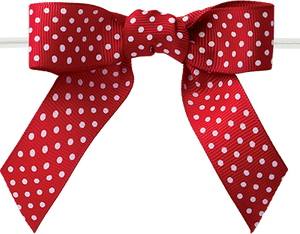 0250 Red Polka Dot with Clear Twist Tie