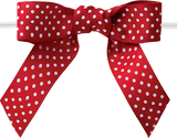 Polka Dot Bow with Clear Twist Tie