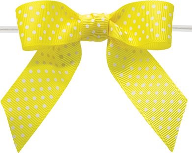 0650 Yellow Polka Dot with Clear Twist Tie