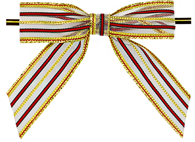 Red/Gold Twist Tie Bow