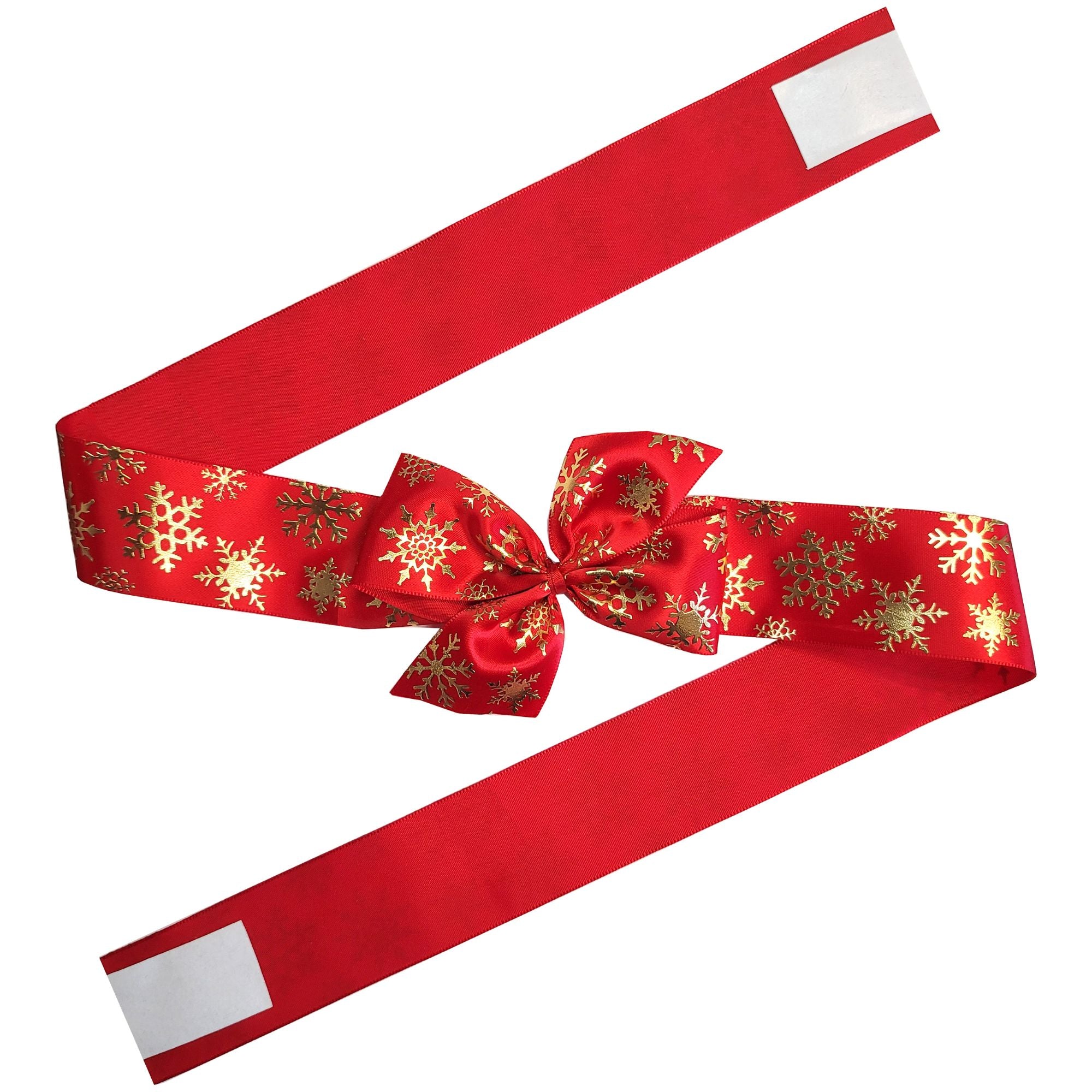 Puff Snowflake Bow with Ribbon Wrap