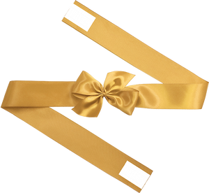 Old Gold Satin Pre-Tie Bow with Adhesive Wraps