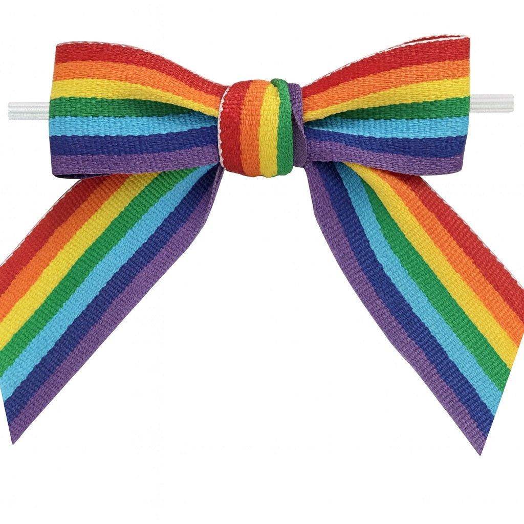 Rainbow Twist Tie Bow