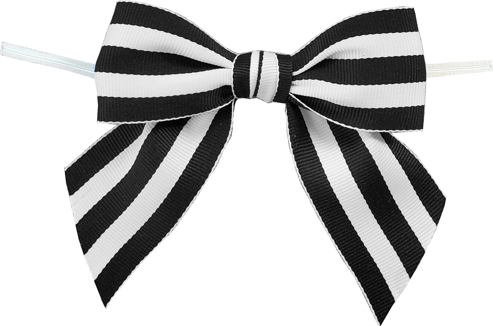Mono Stripe Bow with Clear Twist Tie