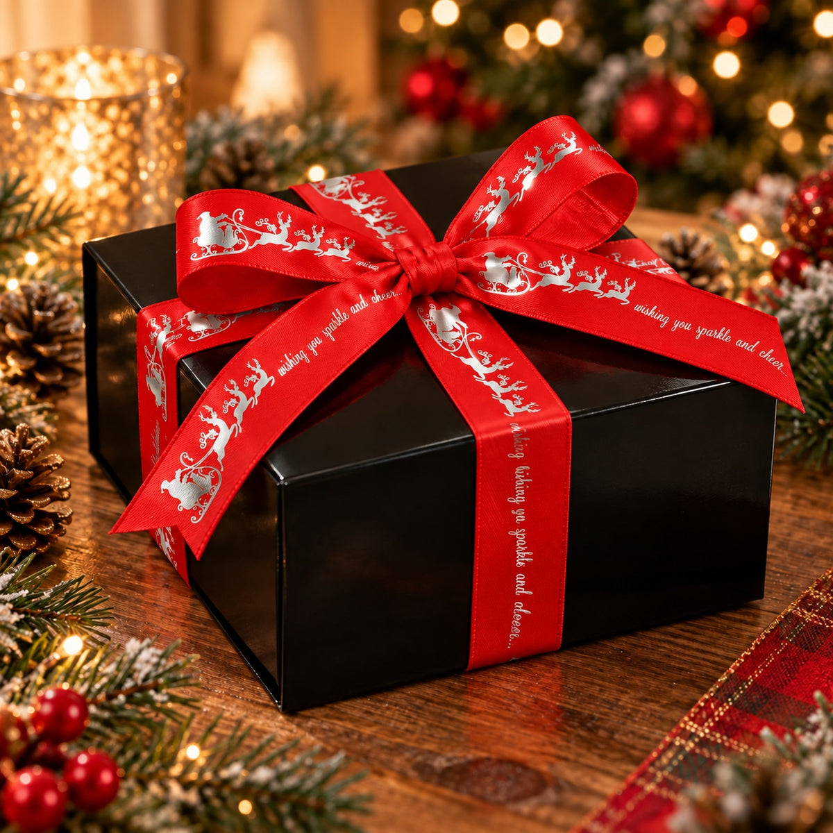 Santa Sleigh Ribbon