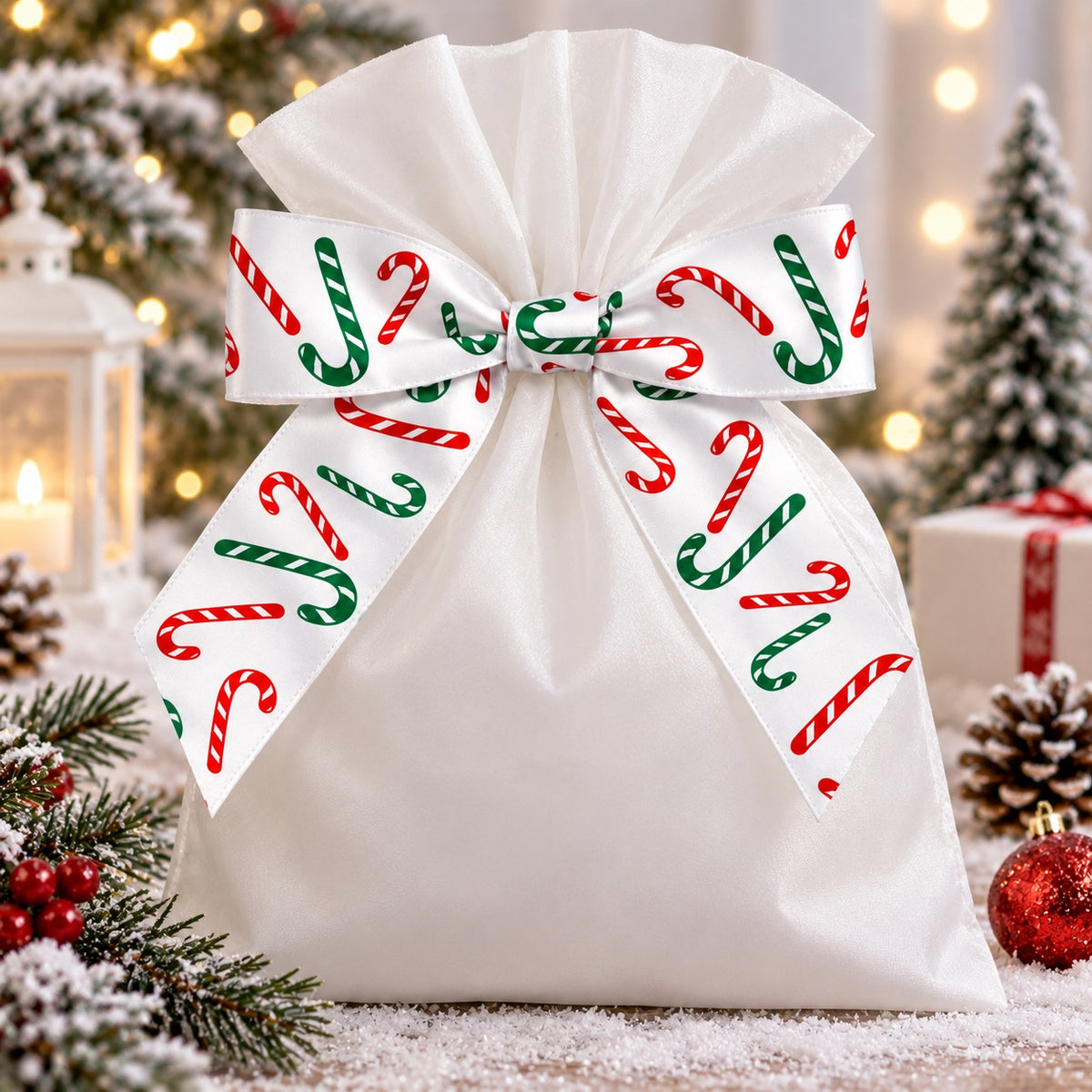 Candy Cane Twist Tie Bow