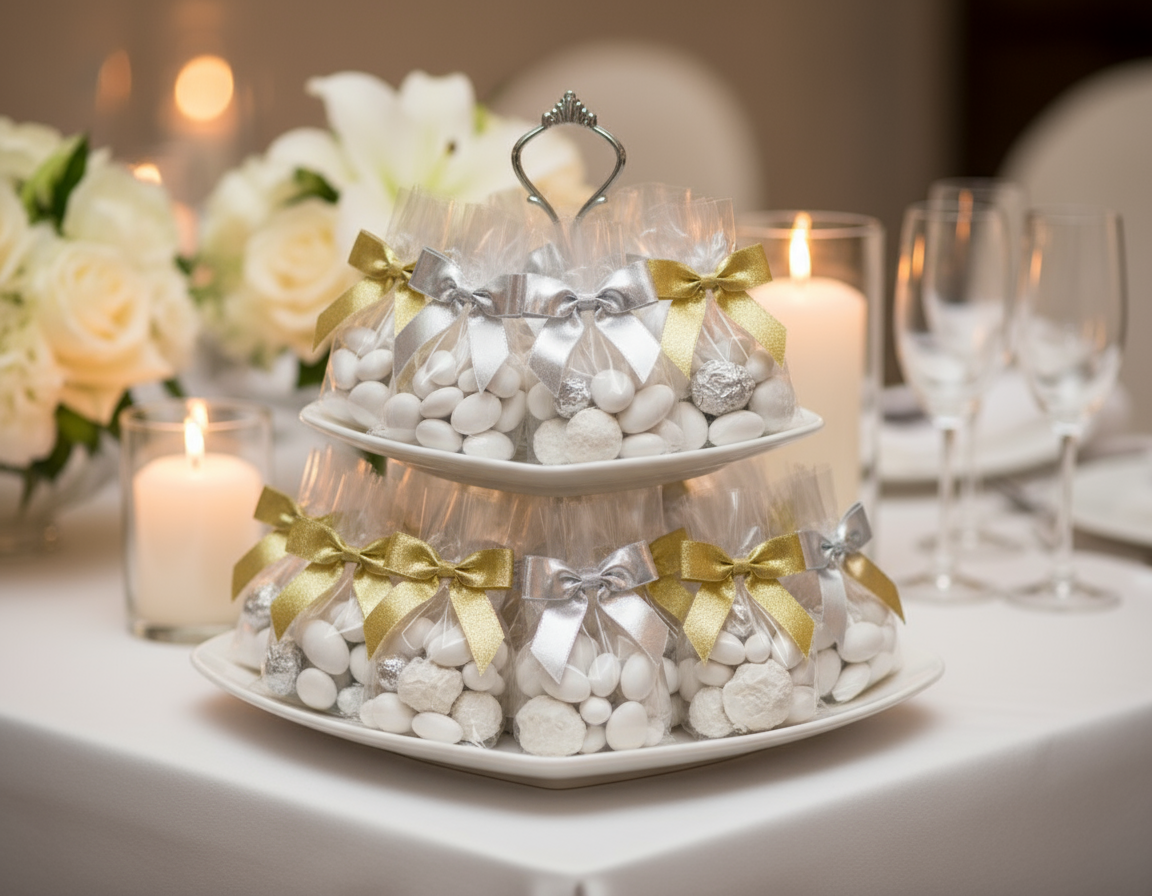 Gold & Silver Metallic Twist Tie Bow