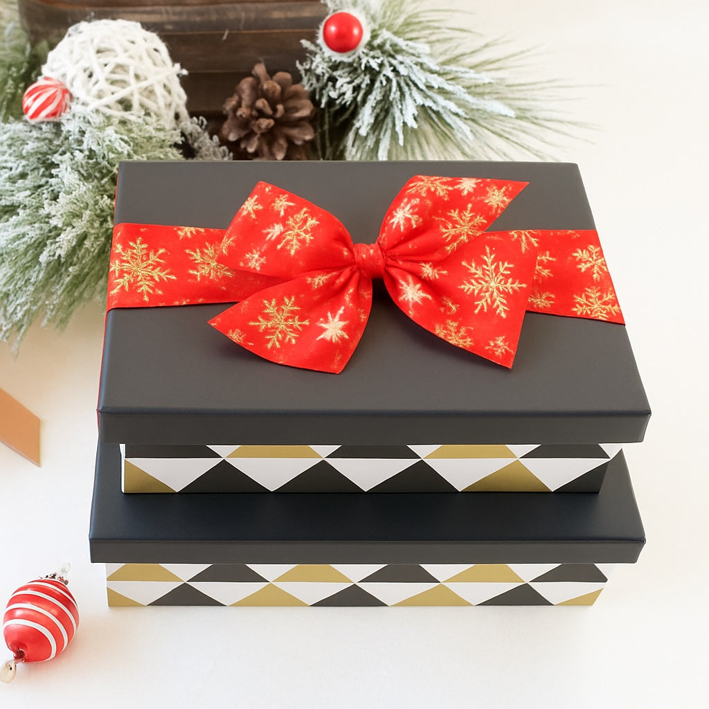 Puff Snowflake Bow with Ribbon Wrap