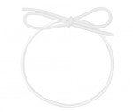 White Pre-Tied Elastic Bow / Matte Stretch Loop