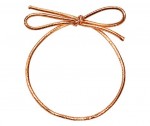 Copper Pre-Tied Elastic Bow / Metallic Stretch Loop