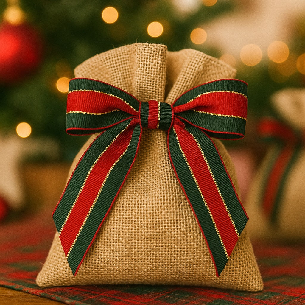 Christmas Stripe Twist Tie Bow