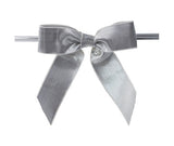 Silver Metallic Bow with Twist Tie
