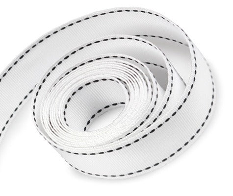 Packaging Express_0029 White with Black Saddle Stitch Ribbon