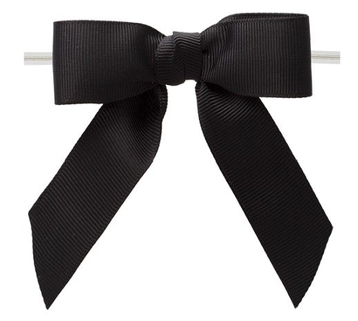0030 Black Grosgrain Twist Tie Bow