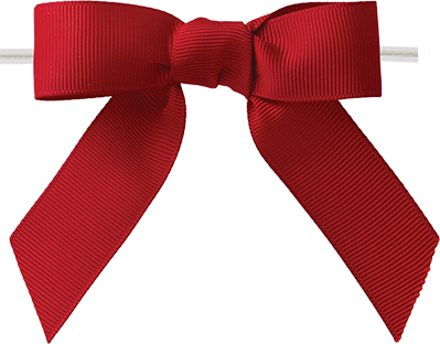 0250 Red Grosgrain Twist Tie Bow