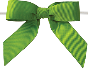 0550 Apple Green Grosgrain Twist Tie Bow