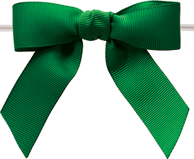 0580 Emerald Green Grosgrain Twist Tie Bow