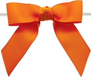 0750 Orange Grosgrain Twist Tie Bow