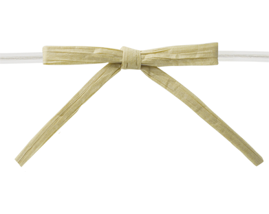 Packaging Express_0825 Oatmeal Paper Raffia Bow w/ Clear Twist-Tie