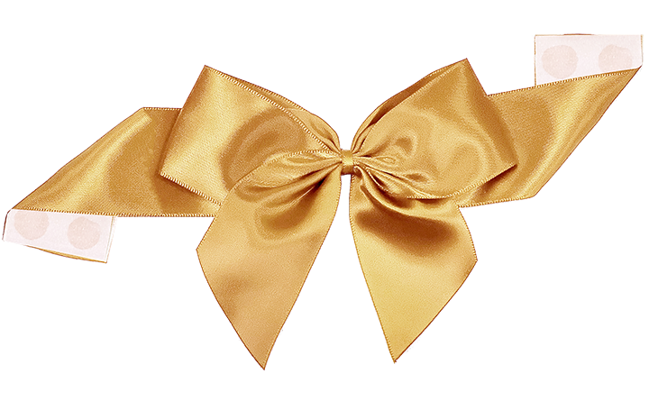 Pre-Tied Satin Bow with Glue Dot
