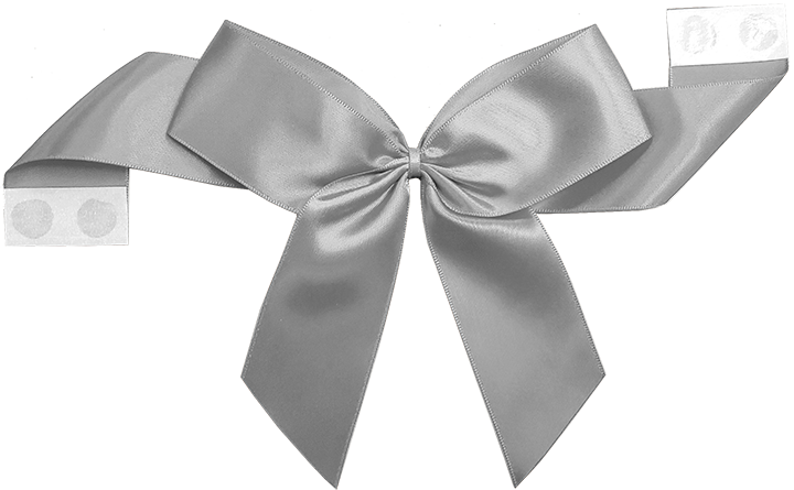 Packaging Express_0012 Silver Pretie Bow with Glue Dot