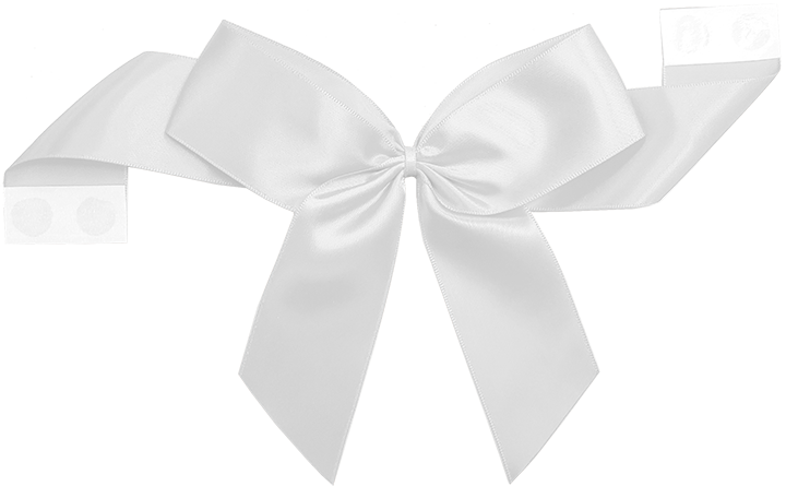 Packaging Express_0029 White Pretie Bow with Glue Dot