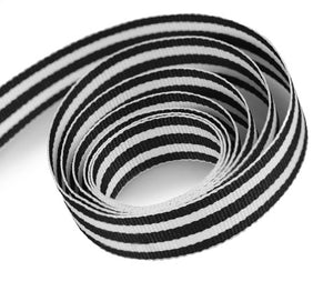 Packaging Express_Black & White Mono Stripe Ribbon