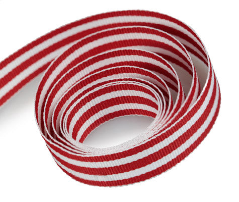 Packaging Express_Red & White Mono Stripe Ribbon