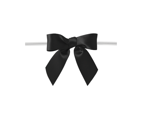 Packaging Express 0030 Black Twist Tie Bow Ribbon