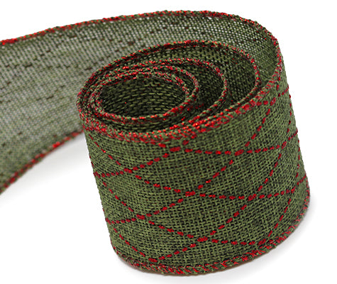 Packaging Express_0569 Green Burlap with Red Glitter