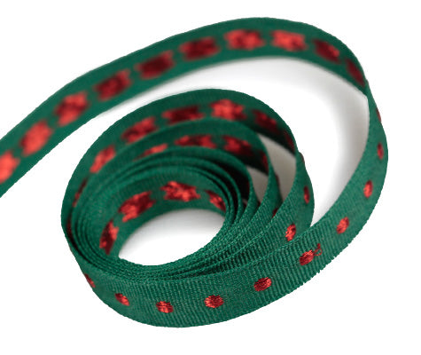 Packaging Express_Hunter Green & Red Metallic Dot